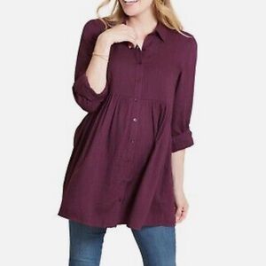 Ingrid + Isabel Peplum Button Down Maternity Shirt